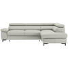 ECKSOFA in Echtleder Hellgrau  - Hellgrau/Schwarz, Design, Leder/Metall (268/213cm) - Stylife