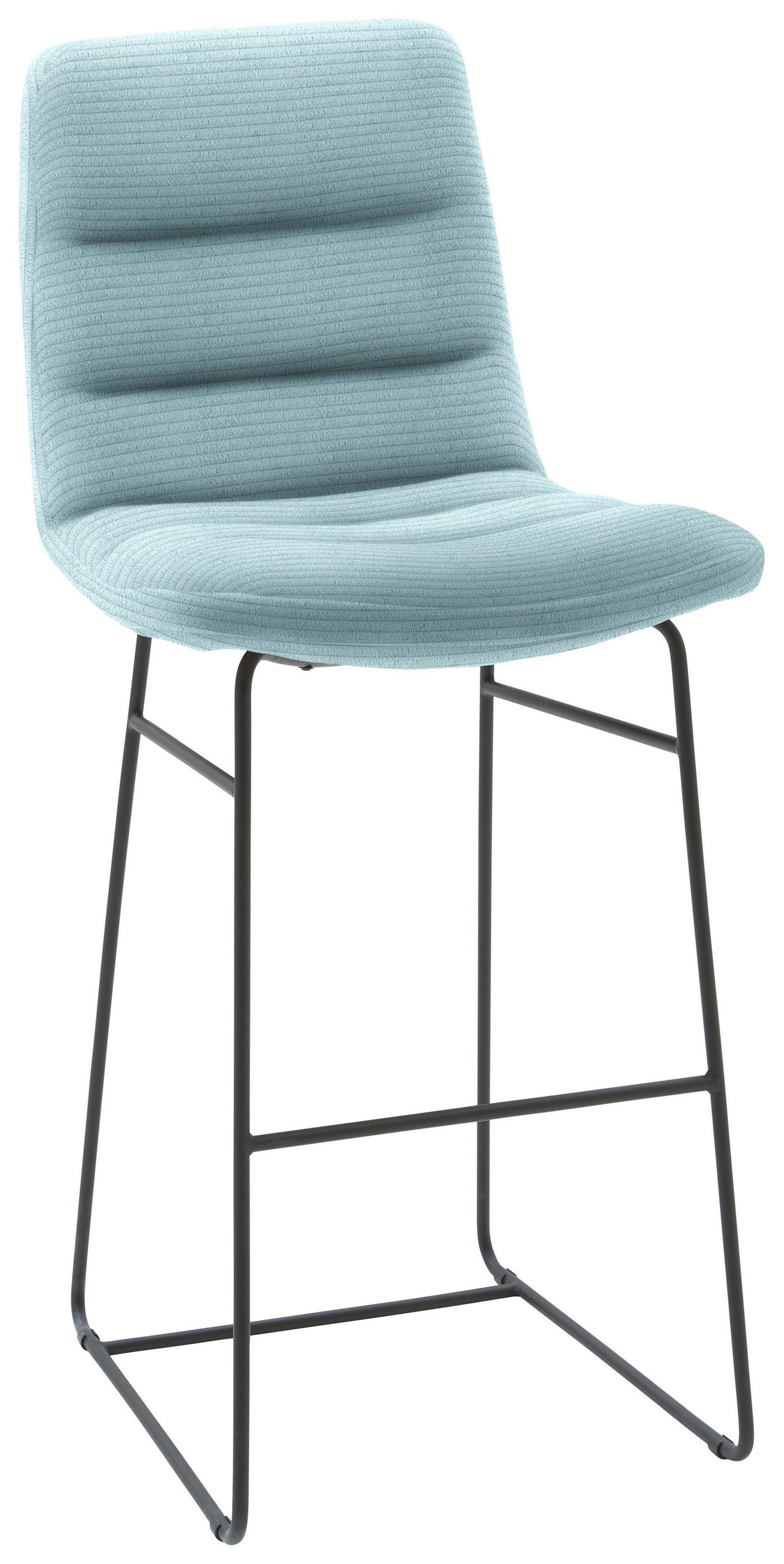 BARHOCKER - Schwarz/Hellblau, Design, Textil/Metall (52/122/66cm) - Dieter Knoll