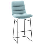 BARHOCKER in Textil Hellblau  - Schwarz/Hellblau, Design, Textil/Metall (52/122/66cm) - Dieter Knoll