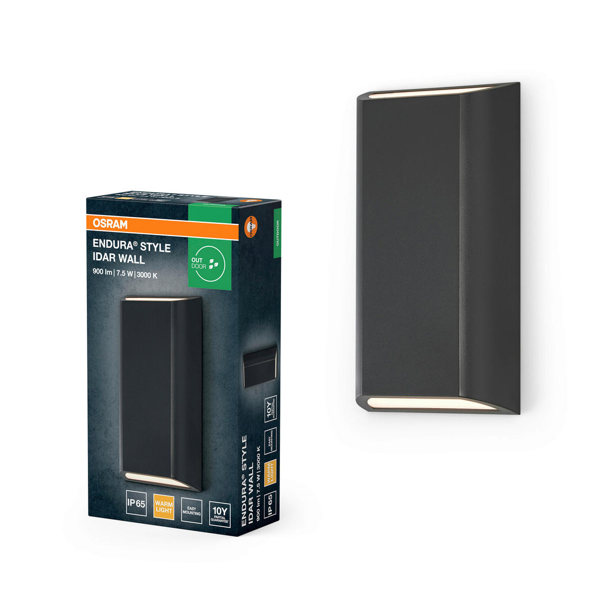 LED-AUßENLEUCHTE 11,3/5,1/22 cm   - Dunkelgrau, Basics, Kunststoff (11,3/5,1/22cm) - Osram