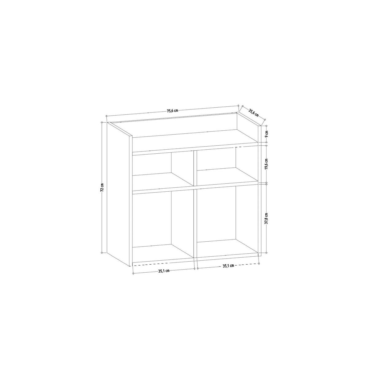 REGÁL NA BOTY, antracitová, 75,6/72/35,6 cm - antracitová, Design, kompozitní dřevo (75,6/72/35,6cm) - Livetastic