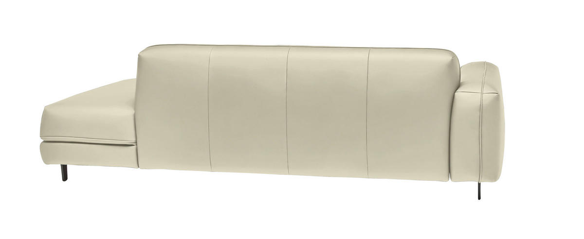 2,5-SITZER  in Echtleder Creme   - Anthrazit/Creme, Design, Leder/Metall (226/70/109cm) - Johann Jakob