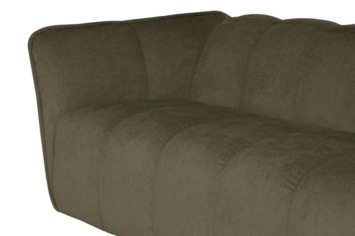 ECKSOFA LIVOLI in Chenille Grün  276/160 cm  - Schwarz/Grün, Design, Textil (276/160cm) - MID.YOU