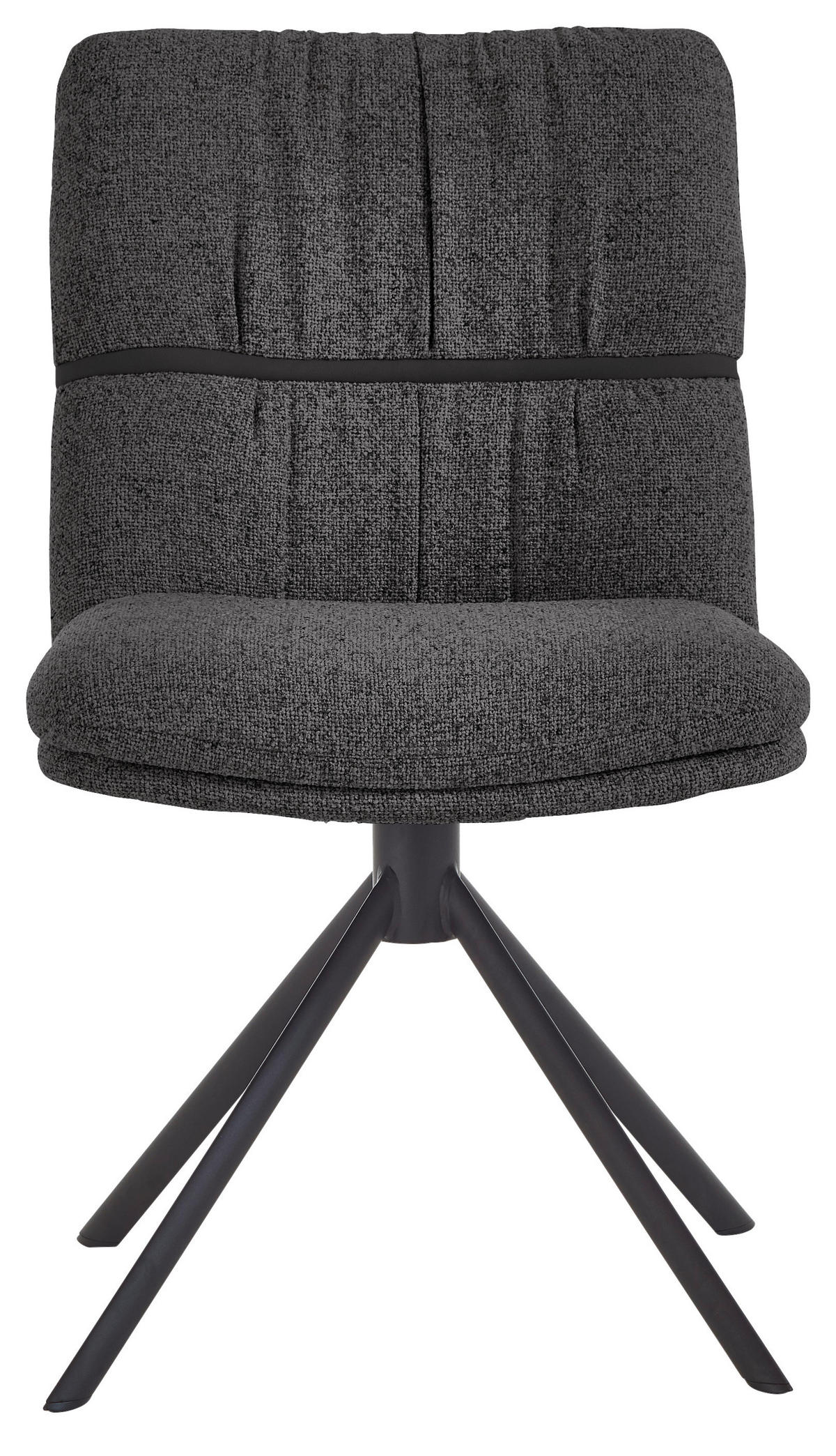 STUHL  Beinauswahl, Stoffauswahl, Sitzfläche 360° drehbar, automatische Rückholfunktion Mikrofaser  Graphitfarben  - Schwarz/Graphitfarben, Design, Textil/Metall (49/86/63cm) - Valdera