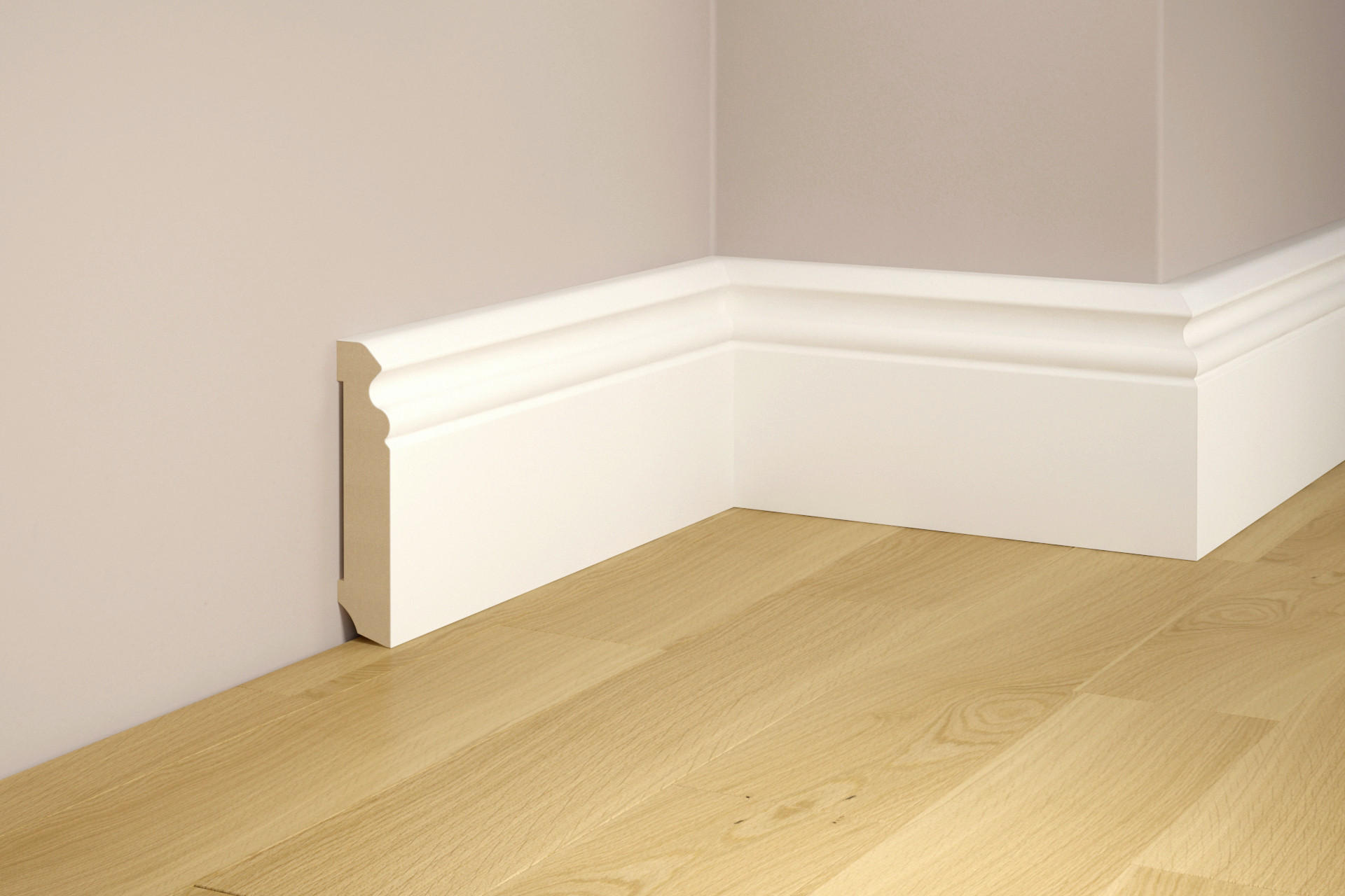 SOCKELLEISTE, Weiss RAL 9016  - Basics, Holzwerkstoff (240/7,5/1,6cm) - Tilo