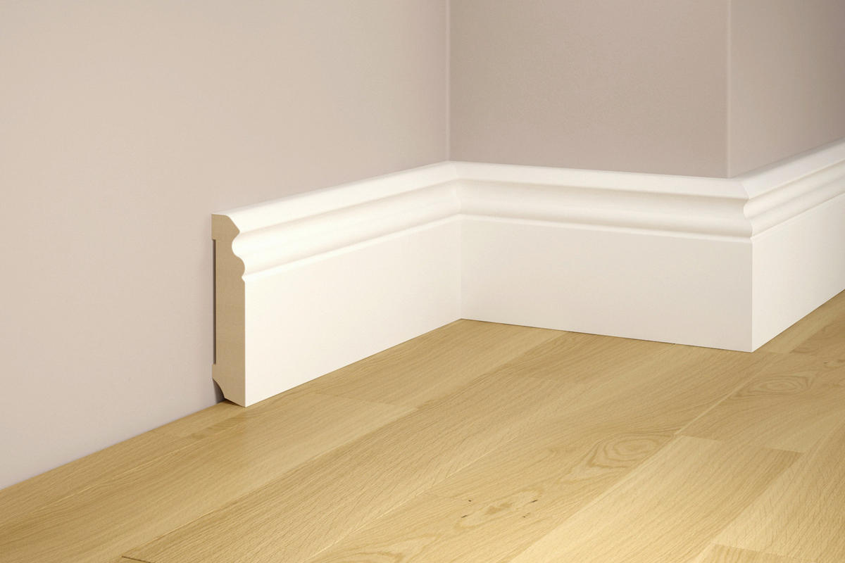 SOCKELLEISTE, Weiss RAL 9016  - Basics, Holzwerkstoff (240/7,5/1,6cm) - Tilo