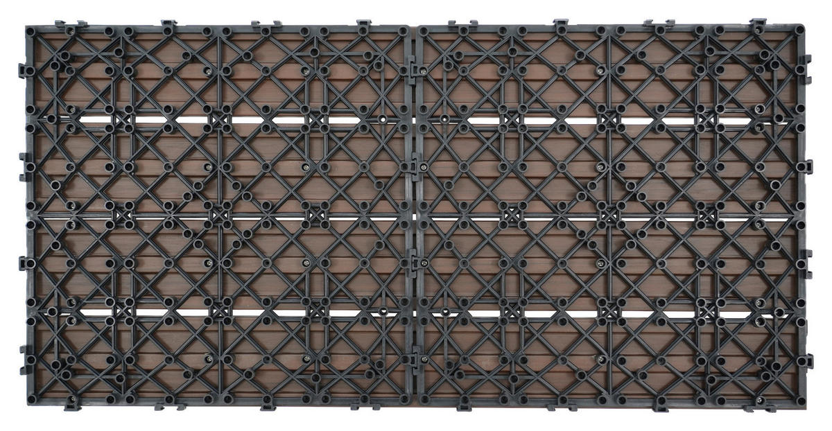 TERRASSENFLIESE 6 Stück  - Dunkelbraun, KONVENTIONELL, Holzwerkstoff (30/60/2,1cm) - Ambia Garden