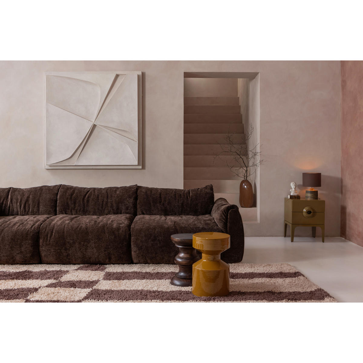 KOMMODE Merge  in 44/57/45 cm  - Honig, Design, Holz/Metall (44/57/45cm) - Livetastic