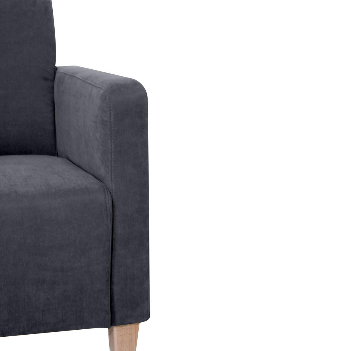 SESSEL in Velours Anthrazit  - Anthrazit/Naturfarben, Design, Holz/Textil (71/81/70cm) - Max Winzer