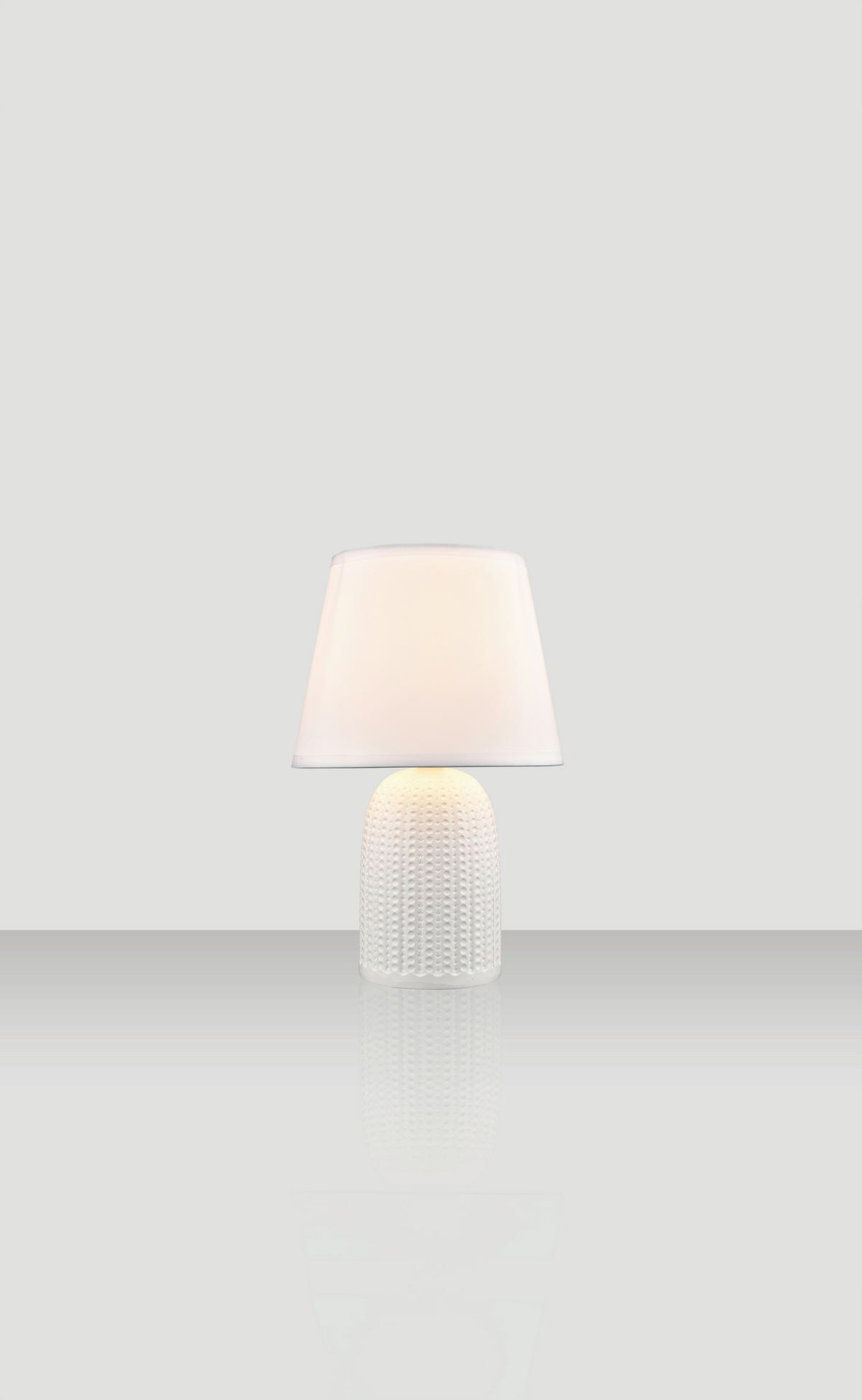 STONA LAMPA - bela, Osnovno, tekstil/keramika (34cm) - Novel