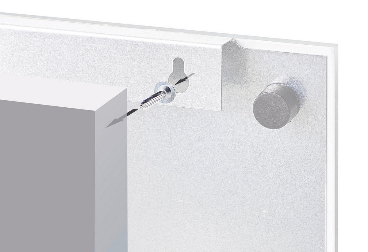 MEMOBOARD - Silberfarben/Schwarz, Basics, Glas/Metall (40/40/1.6cm) - Zeller Present