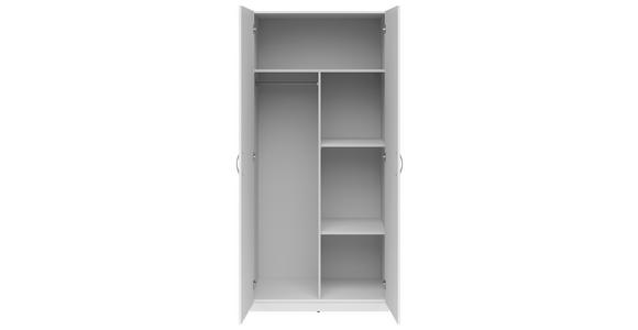 KLEIDERSCHRANK in Weiß - Silberfarben/Weiß, KONVENTIONELL, Holzwerkstoff/Kunststoff (91/197/54cm) - Carryhome