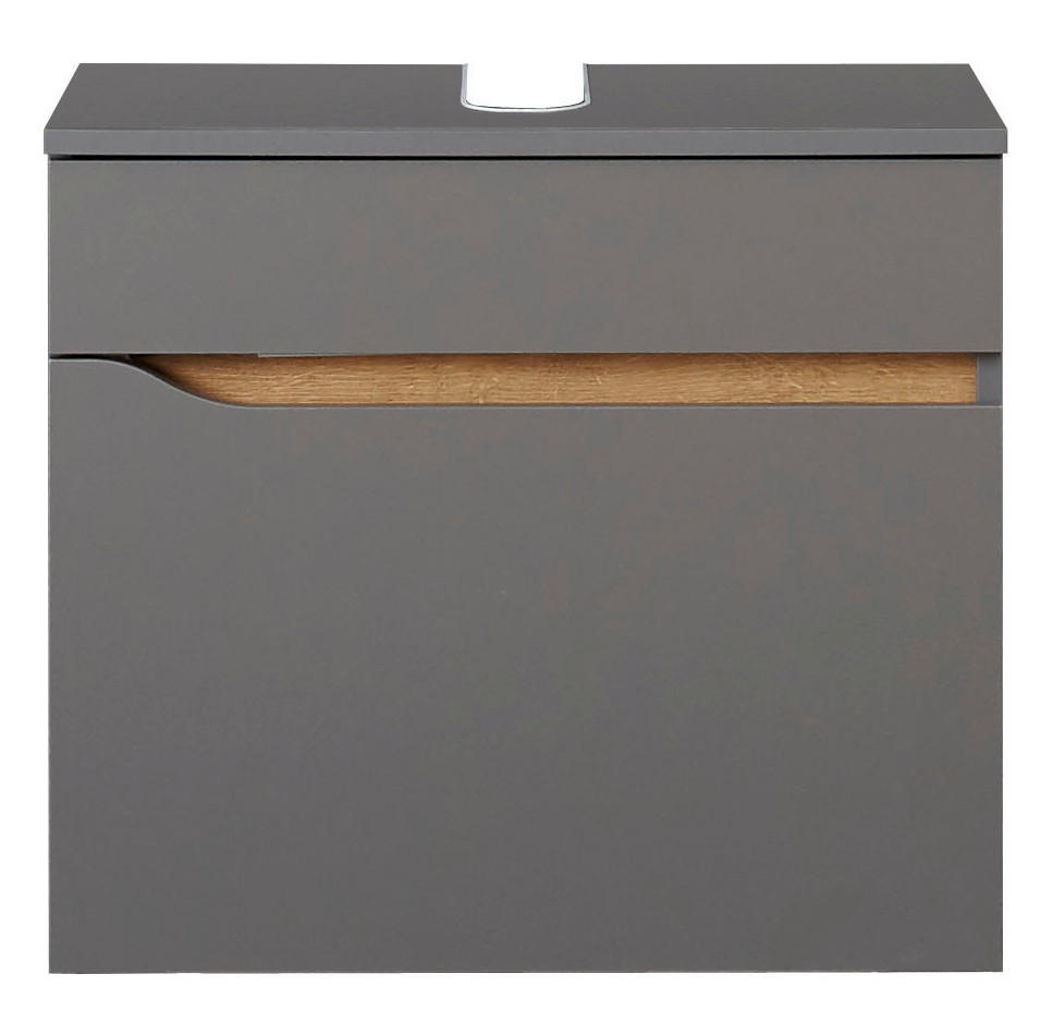 WASCHBECKENUNTERSCHRANK 60/53/33 cm  - Dunkelgrau/Eichefarben, KONVENTIONELL, Holzwerkstoff (60/53/33cm) - Pelipal