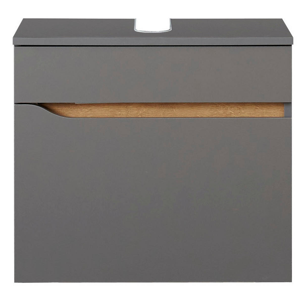 WASCHBECKENUNTERSCHRANK 60/53/33 cm  - Dunkelgrau/Eichefarben, KONVENTIONELL, Holzwerkstoff (60/53/33cm) - Pelipal