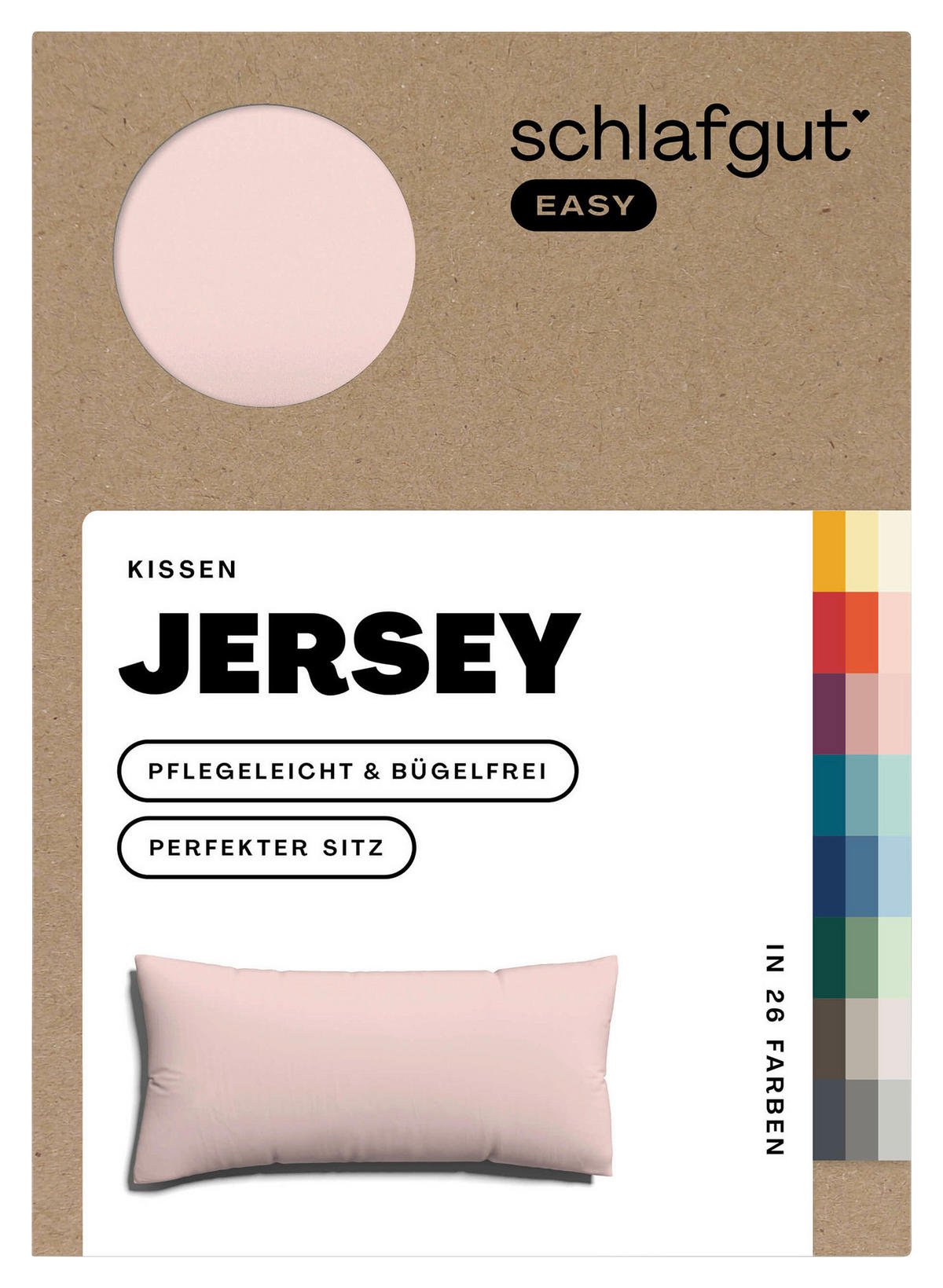 KOPFKISSENBEZUG EASY JERSEY 40/80 cm  - Hellrosa, Basics, Textil (40/80cm) - Schlafgut