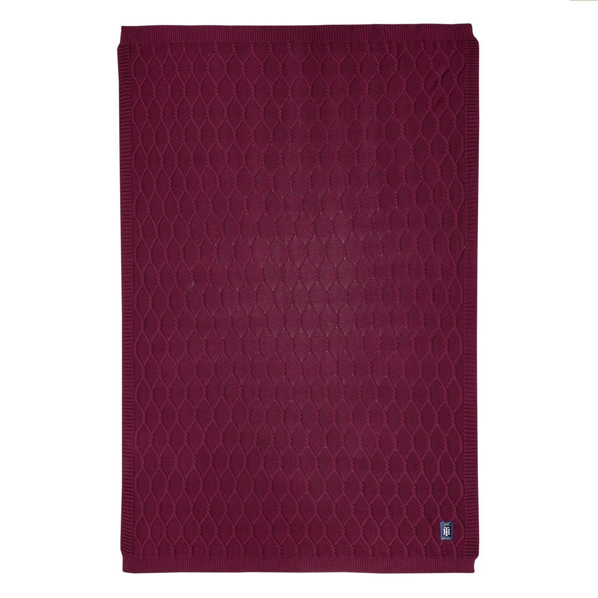 DEKORATIVNA ODEJA 130/170 cm vinsko rdeča  - vinsko rdeča, Design, tekstil (130/170cm) - Tommy Hilfiger