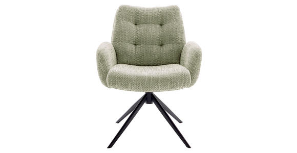 ARMLEHNSTUHL  Stoffauswahl, Typenauswahl Webstoff  - Schwarz/Olivgrün, Design, Textil/Metall (72/95/77cm) - Novel