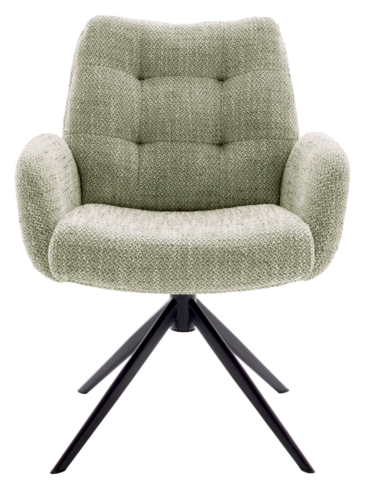 ARMLEHNSTUHL  in Stahl Webstoff  - Schwarz/Olivgrün, Design, Textil/Metall (72/95/77cm) - Novel