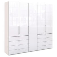 FALTTÜRENSCHRANK 250/236/58 cm 3-türig Weiß  - Chromfarben/Weiß, KONVENTIONELL, Glas/Holzwerkstoff (250/236/58cm) - Venda