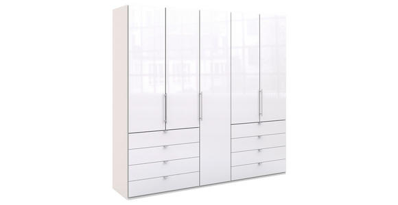 FALTTÜRENSCHRANK  in Weiß  - Chromfarben/Weiß, KONVENTIONELL, Glas/Holzwerkstoff (250/236/58cm) - Venda