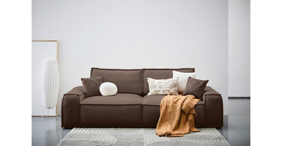 SCHLAFSOFA Webstoff Braun - Schwarz/Braun, KONVENTIONELL, Kunststoff/Textil (256/83/115cm) - Carryhome
