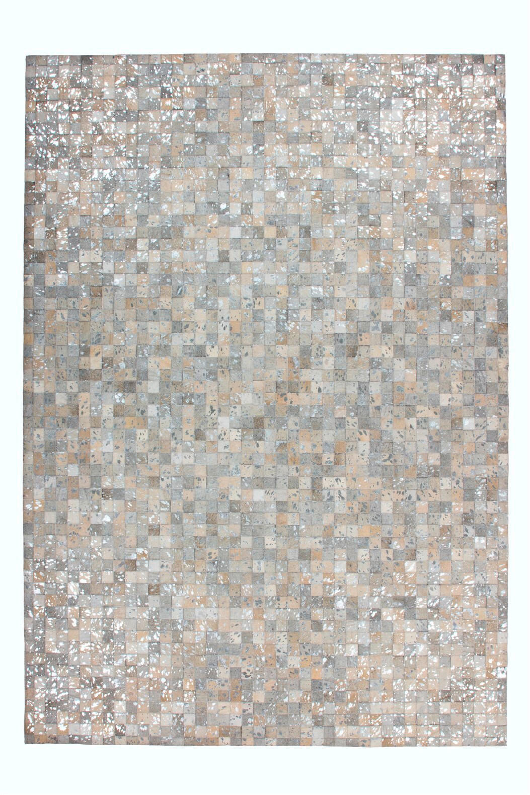 FLACHWEBETEPPICH 80/150 cm Rocket 110 Grau / Silber Grau, Silberfarben  - Silberfarben/Grau, KONVENTIONELL, Leder/Textil (80/150cm)