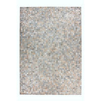 FLACHWEBETEPPICH 80/150 cm Rocket 110 Grau / Silber Grau, Silberfarben  - Silberfarben/Grau, KONVENTIONELL, Leder/Textil (80/150cm)