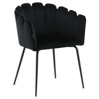 STUHL  in Stahl Samt Metall, Textil  - Schwarz, Design, Textil/Metall (61/76.56/54cm) - Livetastic