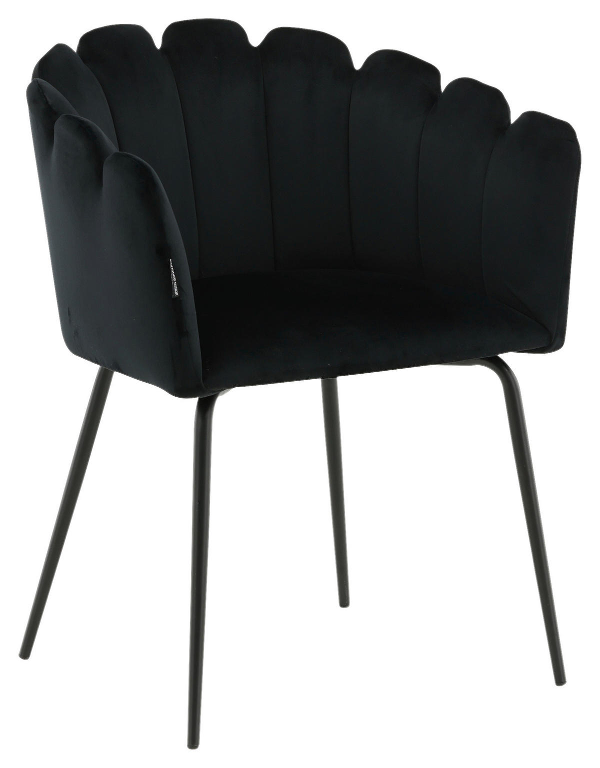 STUHL  in Stahl Samt Metall, Textil  - Schwarz, Design, Textil/Metall (61/76.56/54cm) - Livetastic