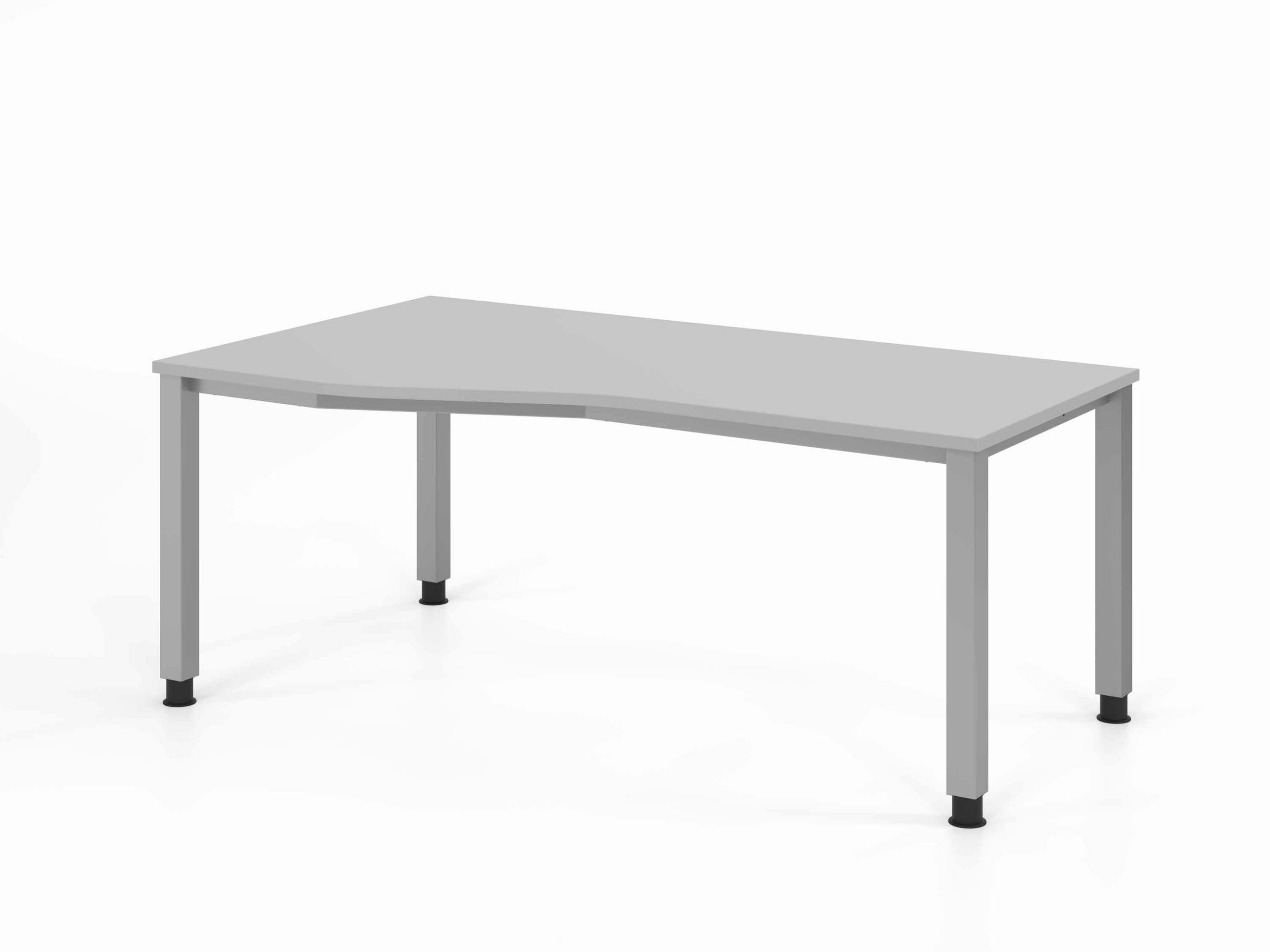 SCHREIBTISCH 180/100-80/68,5-81 cm Grau, Silberfarben mechanisch höhenverstellbar  - Silberfarben/Grau, Basics, Holzwerkstoff/Metall (180/100-80/68,5-81cm) - Venda
