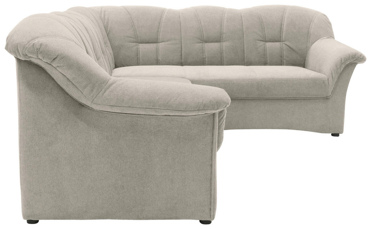ECKSOFA Hellgrau Mikrofaser  - Hellgrau/Schwarz, KONVENTIONELL, Kunststoff/Textil (243/192cm) - MID.YOU