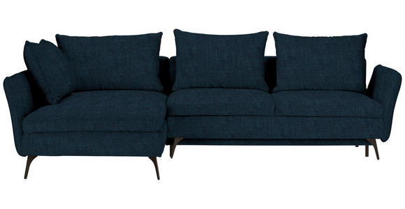 ECKSOFA  in Webstoff Petrol  182/280 cm  - Petrol/Schwarz, MODERN, Textil/Metall (182/280cm) - Carryhome