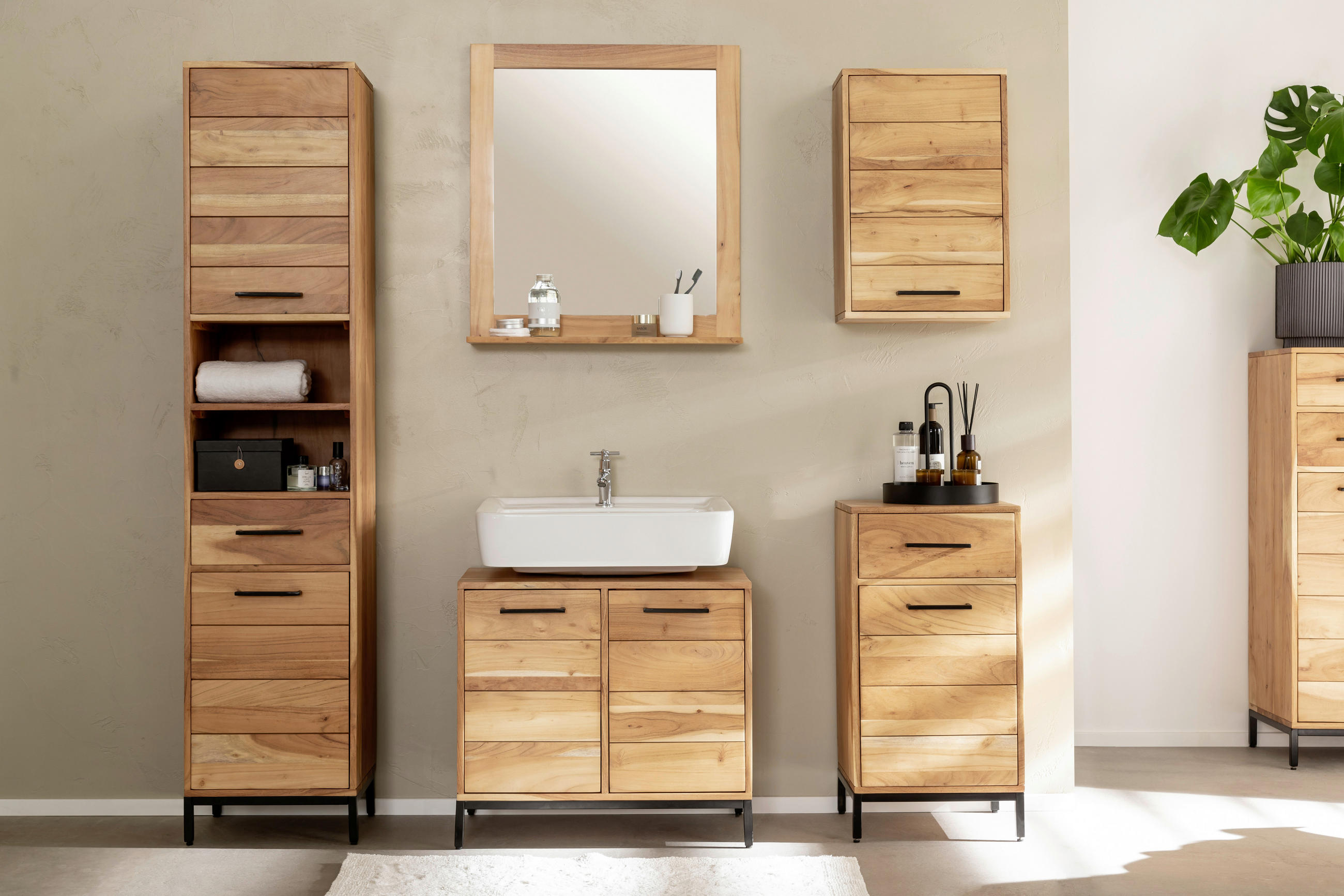 WANDSPIEGEL 68/75/15 cm  - Akaziefarben, MODERN, Glas/Holz (68/75/15cm) - Livetastic