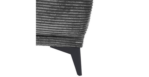 ECKSOFA Dunkelgrau Cord - Dunkelgrau/Schwarz, KONVENTIONELL, Textil/Metall (295/165cm) - Carryhome