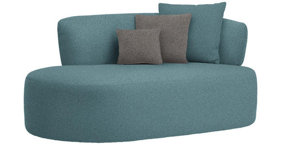 RÉCAMIERE  in Plüsch Graphitfarben, Petrol  - Petrol/Schwarz, MODERN, Kunststoff/Textil (166/86/105cm) - Hom`in