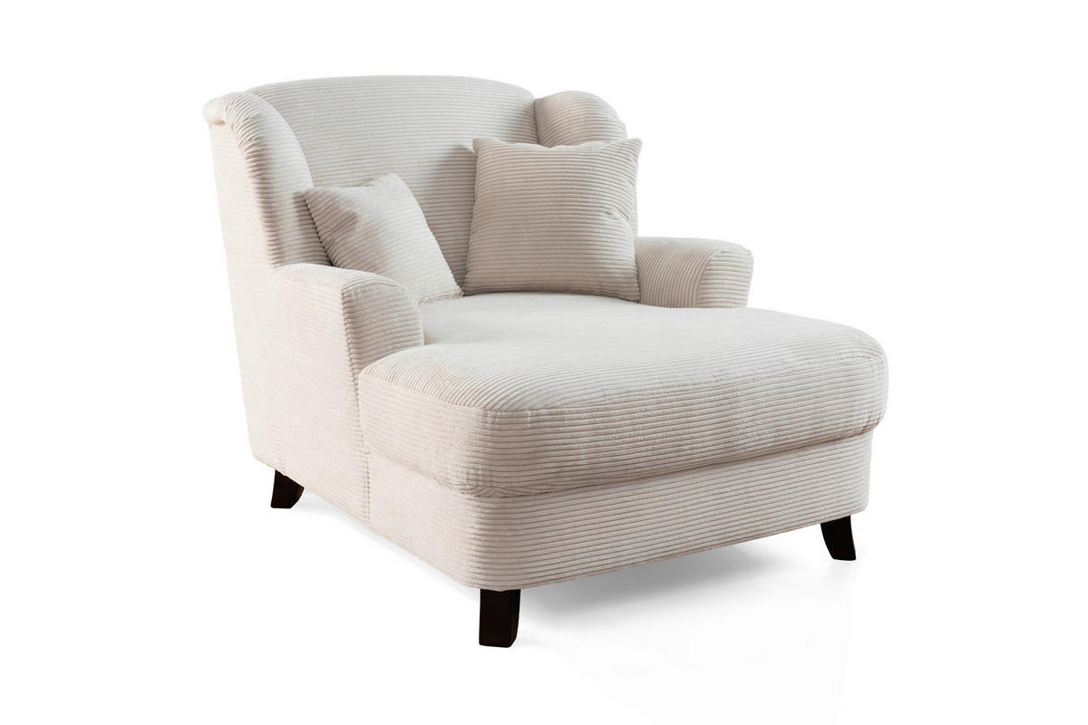 XXL-SESSEL Cord Creme    - Dunkelbraun/Creme, KONVENTIONELL, Holz/Textil (109/104/145cm) - Sit & More