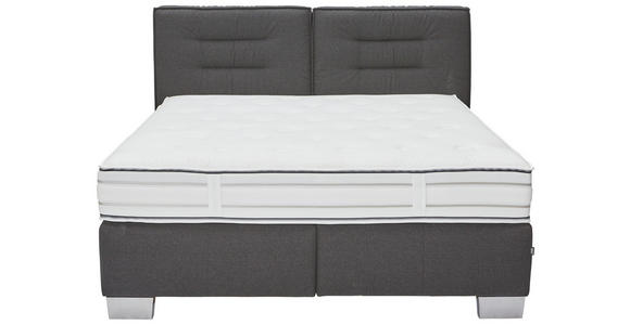 BOXSPRINGBETT 160/200 cm  in Schwarz  - Chromfarben/Schwarz, KONVENTIONELL, Textil (160/200cm) - Dieter Knoll