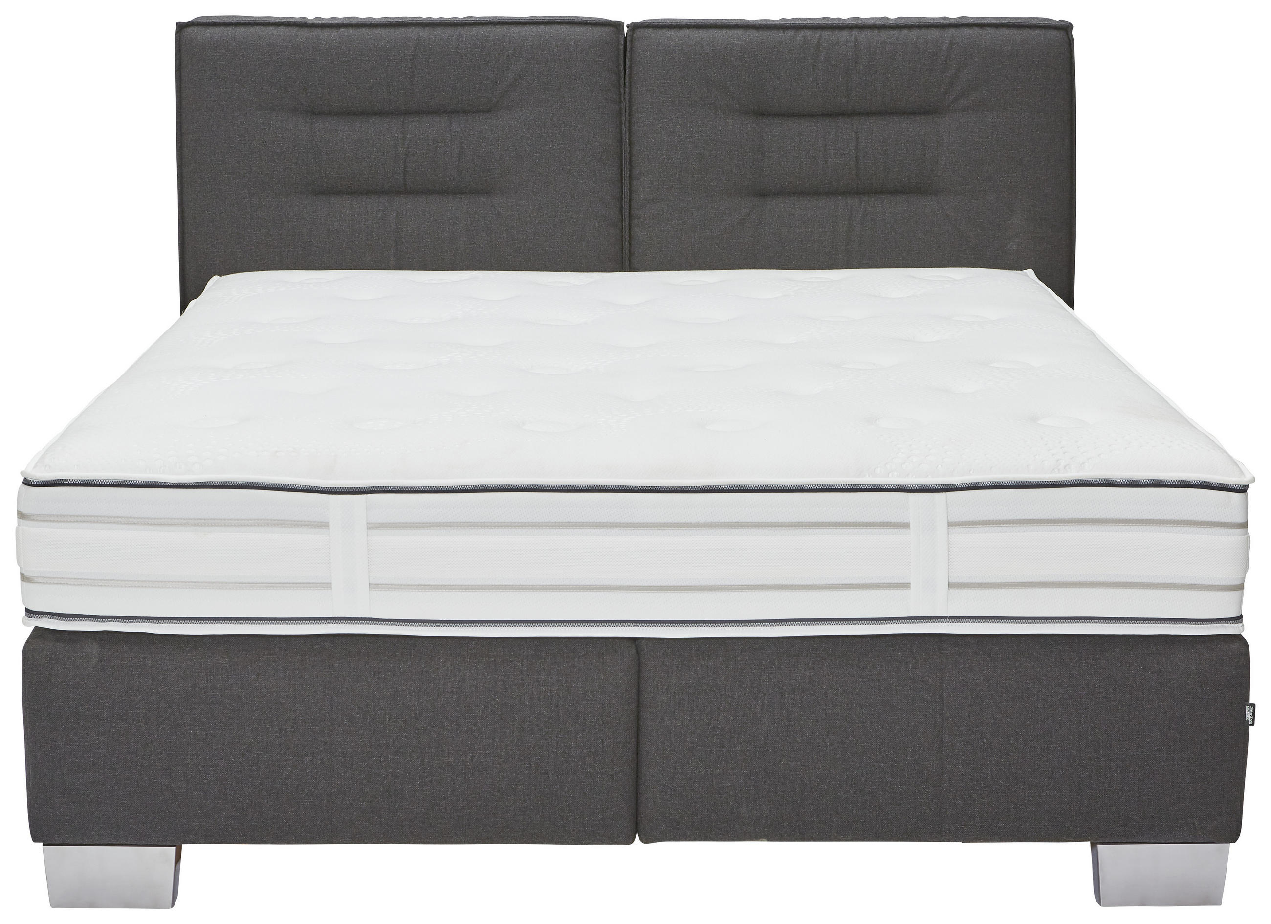 BOXSPRINGBETT 200/200 cm in Schwarz - Chromfarben/Schwarz, KONVENTIONELL, Textil (200/200cm) - Dieter Knoll