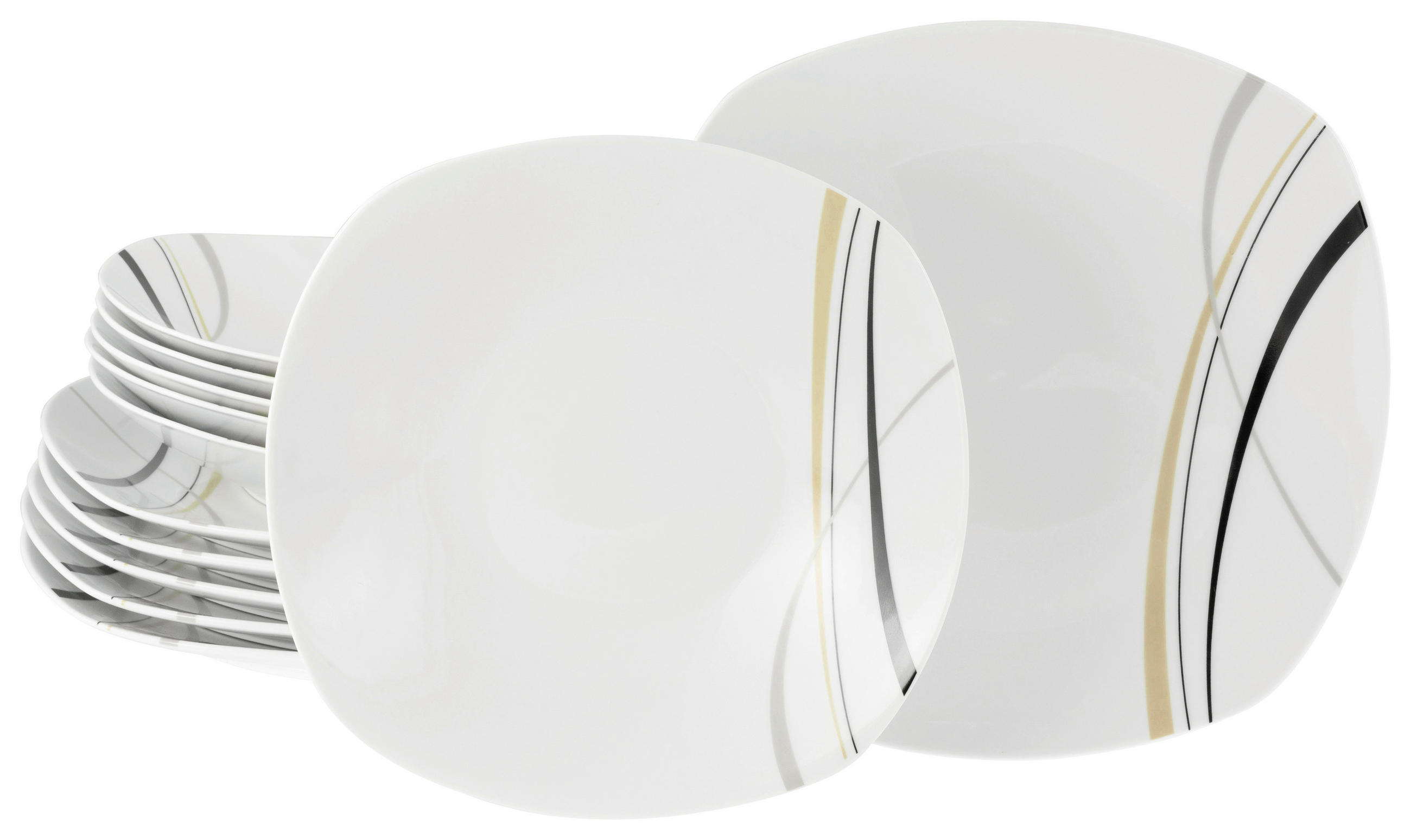 TAFELSERVICE Square 12-teilig  - Weiß, Trend, Keramik - Creatable