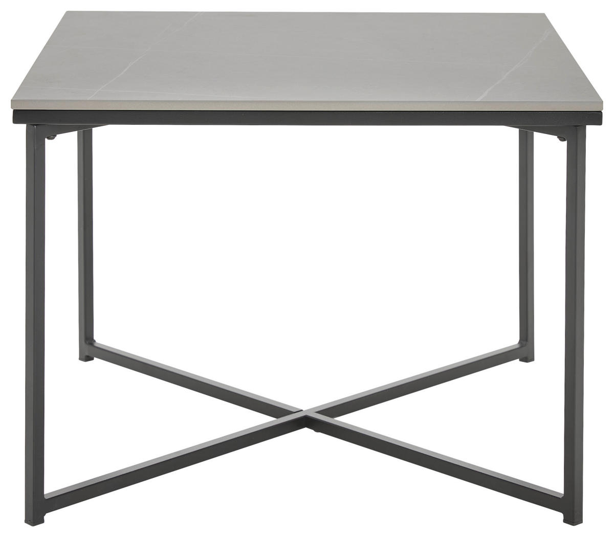 COUCHTISCH 60/43/60 cm quadratisch Grau, Schwarz  - Schwarz/Grau, Design, Keramik/Metall (60/43/60cm) - Livetastic