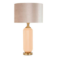 TISCHLEUCHTE   - Perlmutt/Goldfarben, Basics, Glas/Textil (35.5/64/35.5cm)