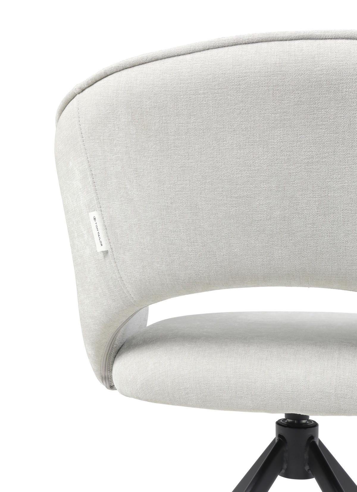 ARMLEHNSTUHL  in Stahl Chenille  - Beige/Schwarz, Basics, Textil/Metall (61,5/78,5/59cm) - Tom Tailor