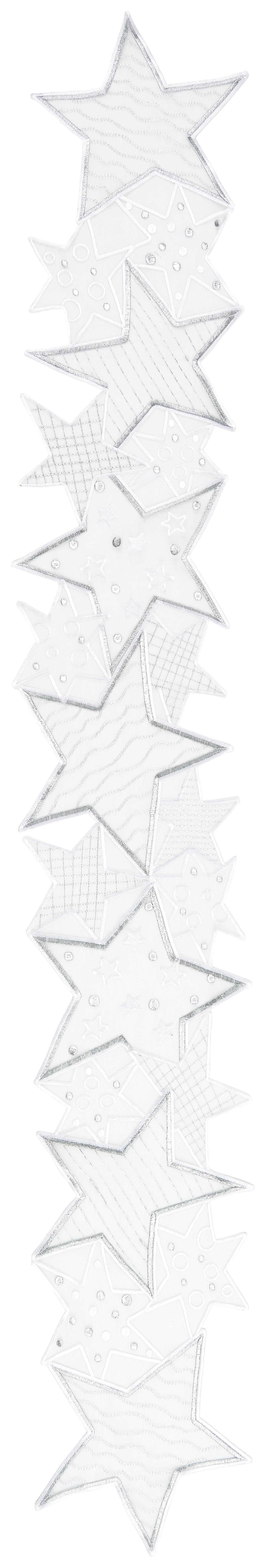 TISCHLÄUFER Star 20/140 cm  - Weiß, KONVENTIONELL, Textil (20/140cm) - X-Mas