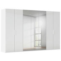 DREHTÜRENSCHRANK in Weiß, Weiß Hochglanz  - Weiß Hochglanz/Weiß, Basics, Glas/Holzwerkstoff (350/223/61cm) - Novel