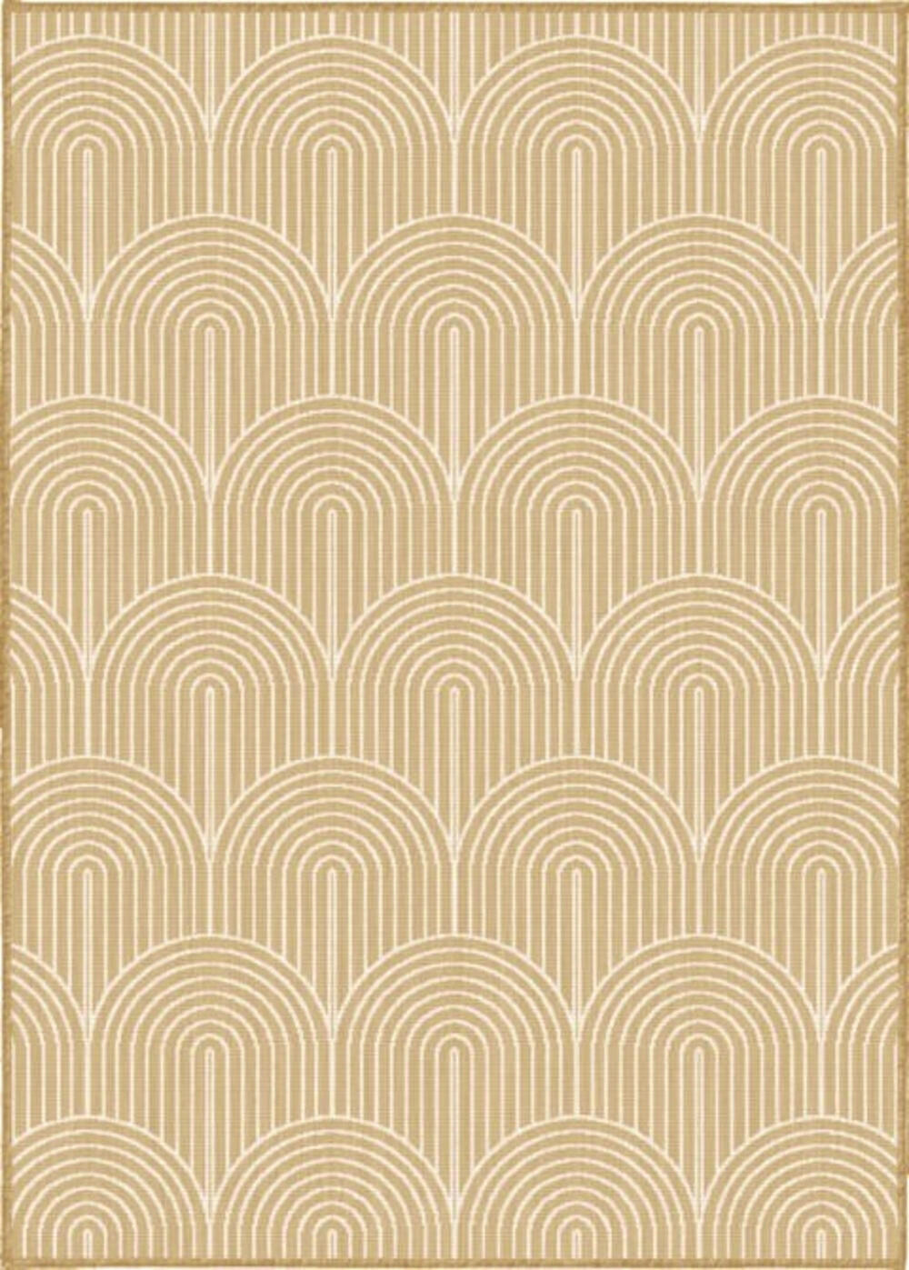 OUTDOORTEPPICH für Terrasse und Balkon 200/290 cm Pangli Weiß, Honig  - Weiß/Honig, Design, Kunststoff (200/290cm) - Hanse Home