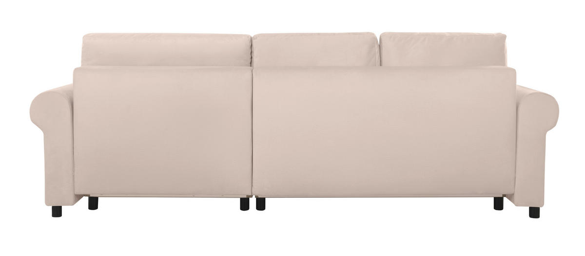 ECKSOFA in Beige  - Beige/Buchefarben, Design, Holz/Textil (266/161cm) - MID.YOU