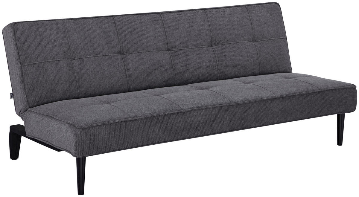 SCHLAFSOFA Webstoff Grau  - Schwarz/Grau, Design, Holz/Textil (179/77/93,5cm) - Ti'me