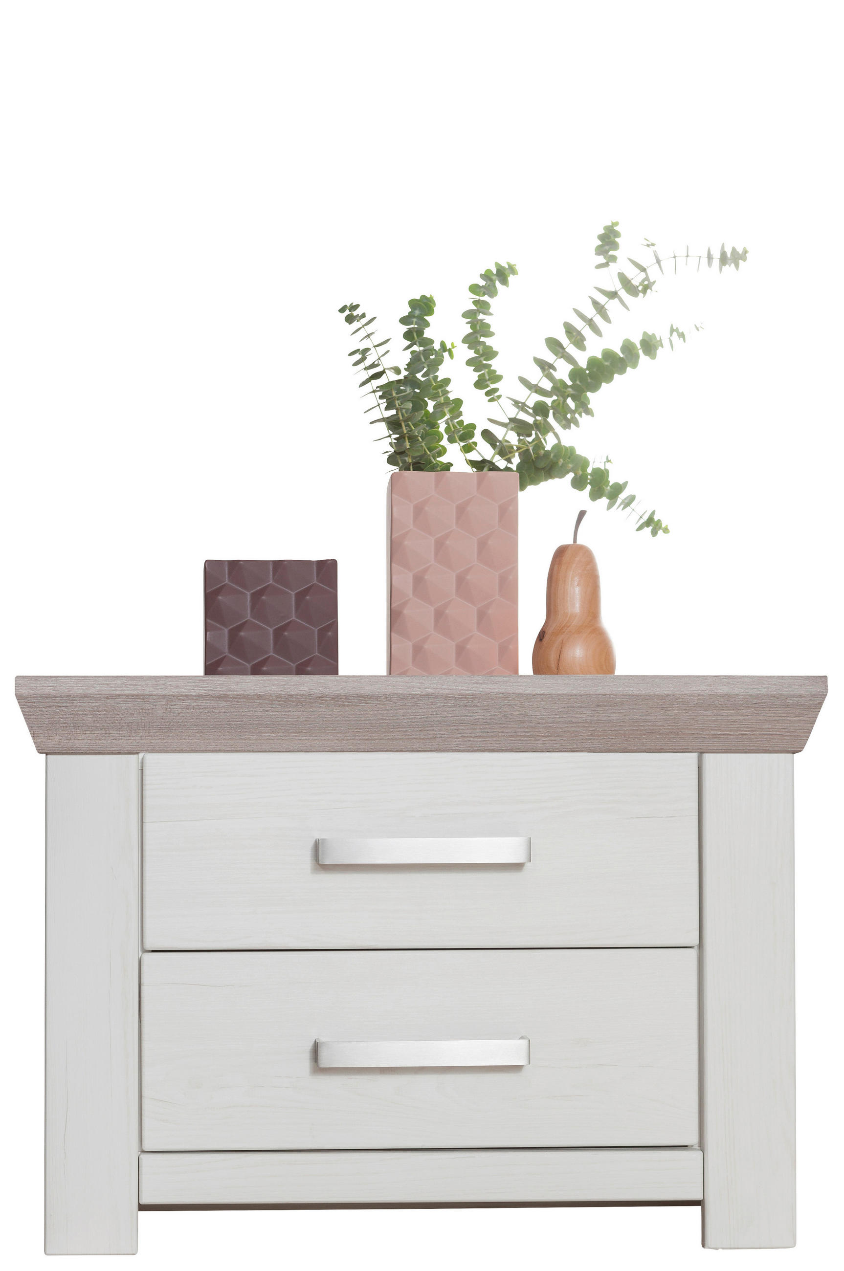 NACHTSCHRANK 65/55/42 cm  - Eichefarben/Weiß, Design, Holzwerkstoff/Metall (65/55/42cm) - SetOne by Musterring