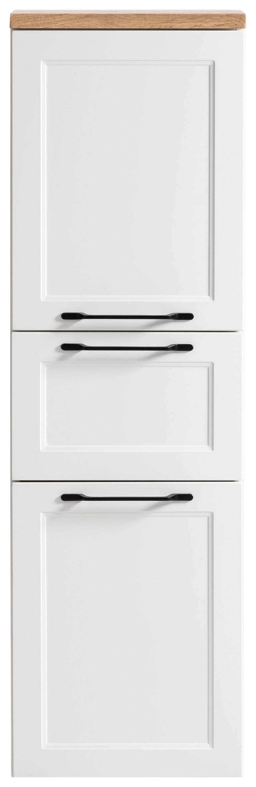 MIDISCHRANK 40/130/35 cm  - Eiche Wotan/Schwarz, ROMANTIK / LANDHAUS, Holzwerkstoff/Kunststoff (40/130/35cm) - Xora
