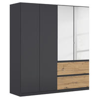 DREHTÜRENSCHRANK in Grau, Eiche Artisan  - Eiche Artisan/Grau, Modern, Holzwerkstoff (181/197/54cm) - Rauch Möbel